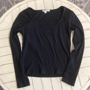 Threads 4 Thoughts, long sleeve black rubbed top.